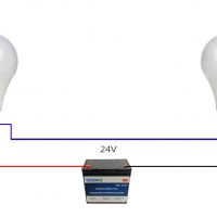 سری کردن لامپ 12 ولت با باتری 24 ولت